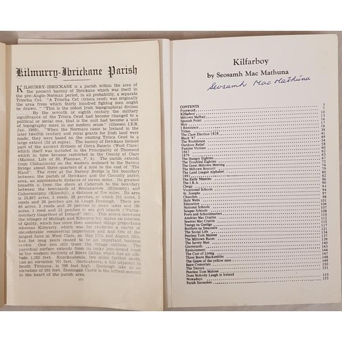 38 - Clare local histories. History of Kilmurry-Ibrickane by P. Ryan. 1969;  and  Kilfarboy a History of ... 