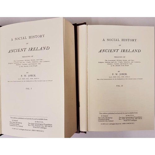 65 - A Social History Of Ancient Ireland by P W Joyce, 1997 2 vol set