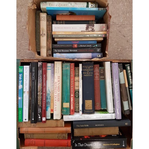 91 - Two boxes of Irish Literary and other works, fiction and non fiction. C 45 vols