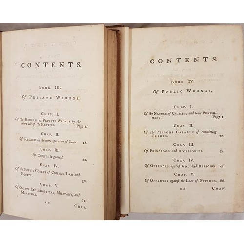 98 - William Blackstone Commentaries on The Laws of England 1775. 2 vols (Ex 4) Fine calf.