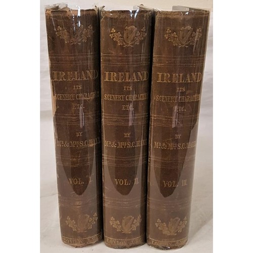 124 - Hall, S. C., Mr. and Mrs. Ireland: its Scenery and Character, 1841-1846-1843 3 vols, first or early ... 