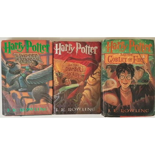 201 - J. K. Rowling: 3 1st American Editions: The Prisoner of Azkaban; The Chamber of Secrets; and Goblet ... 