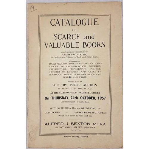 483 - Early Book Auction. Catalogue of Scarce and valuable Books elected from the Library of Joseph Wallac... 