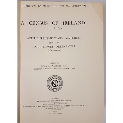 520 - A Census Of Ireland c.1659 with Supplementary Material, edited by Seamus Pender. Dublin 1939, green ... 