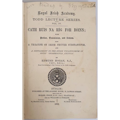536 - Edmund J. Hogan Cath Ruis na Rig forBoinn, Vol IV, Dublin 1892