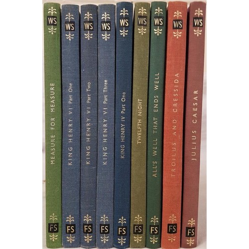 546 - Shakespeare. 9 vols. the Folio Society editions, 1960s, attractively printed and illustrated.... 
