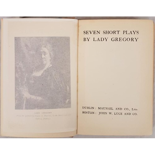 548 - Lady Gregory, Seven Short Plays, 1st Dublin and Boston, 1909. 210 pps. Vg copy. Signed full page pre... 