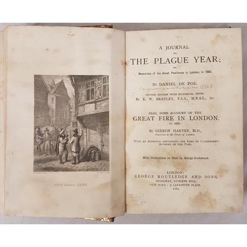 557 - Daniel Defoe  A Journal of The Plague Year – London in 1665. 1882. Calf. Gilt spine. Cart... 