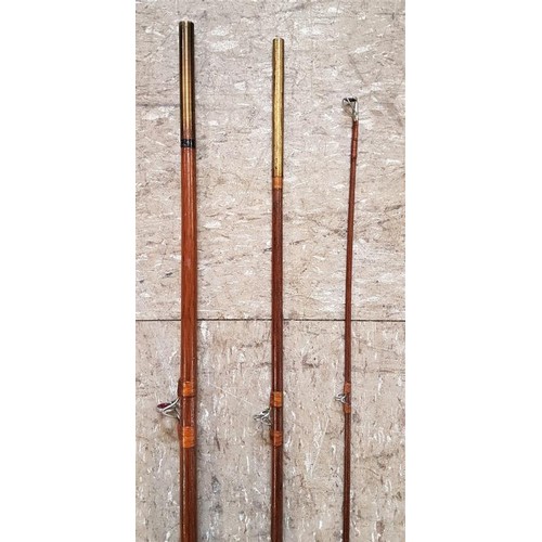 29 - Vintage 3-Piece Wooden Fishing Rod c.10ft6in