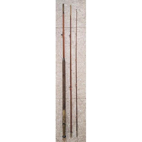 Vintage 3-Piece Wooden Fishing Rod c.10ft6in