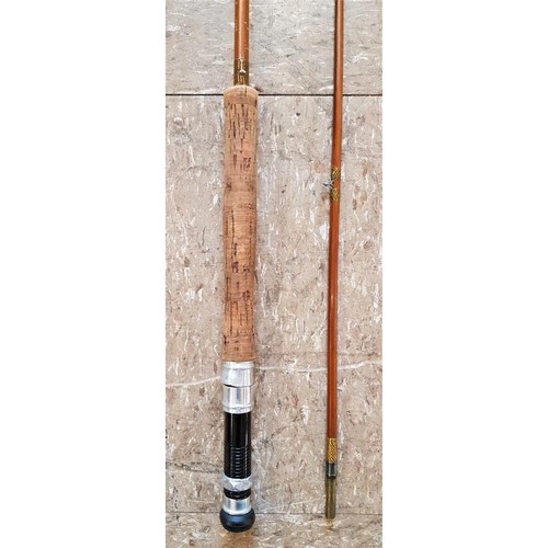 Vintage 2-Piece Split Cane Fishing Rod, c.9ft