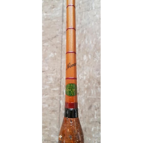 35 - Vintage Split Cane 2-Piece Fishing Rod, c.8ft6in, The Nimrod by Allcock