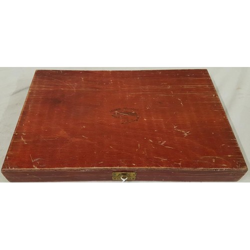 48 - Wooden Fishing Box with Salmon Flies