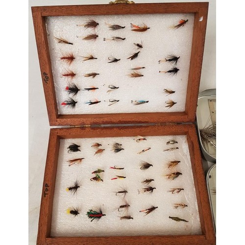 73 - Two Tins of Various Fishing Flies and a Box of Fishing Flies