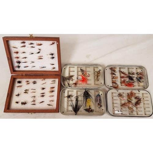 73 - Two Tins of Various Fishing Flies and a Box of Fishing Flies