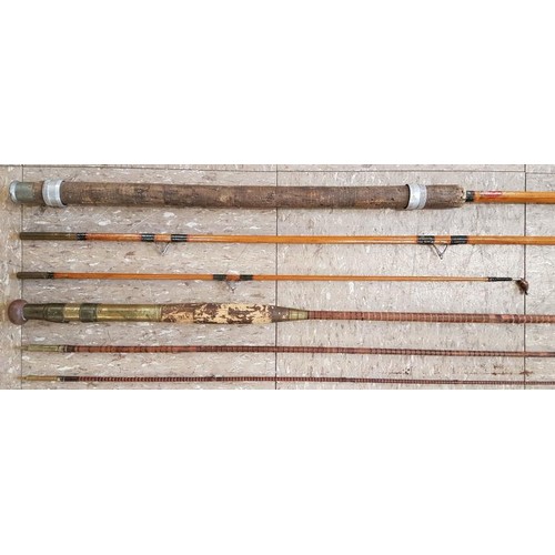 82 - Flectes Nov Frangas 3-piece cane fishing rod (A/F) and a 3-piece fishing rod (2)
