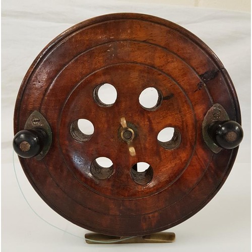 92 - 19th Century Timber Reel 'Eton Sun', 7.25ins diameter