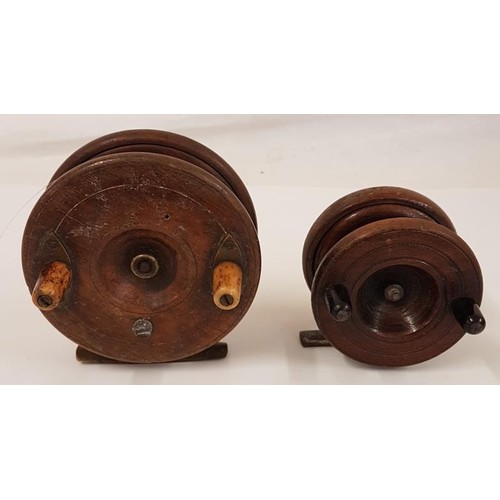 94 - Two late 19th/early 20th Century Timber Fishing Reels