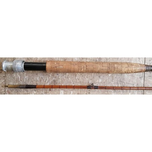 107 - Vintage 2-Piece Split Cane Fishing Rod, c.9ft