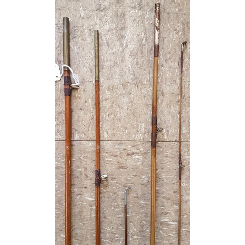 108 - Vintage 3-piece Bamboo Fishing Rod, c.10ft6in and a bamboo 2-piece fishing rod c. 7ft (2)