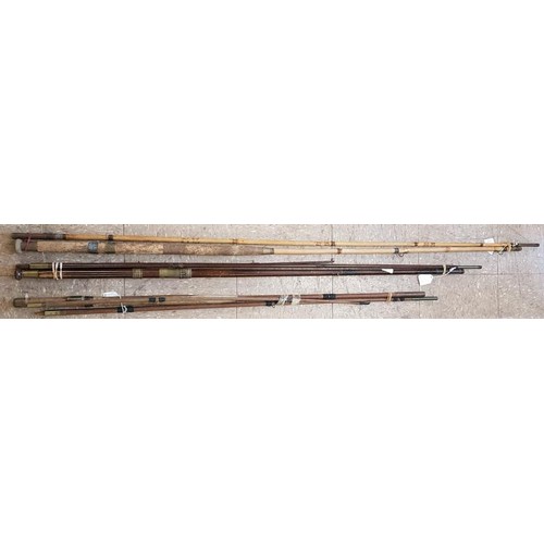 110 - Healy, Dublin Bamboo Fishing Rod (2-sections only), Hardy 3 Piece Rod and one other 3 piece fishing ... 