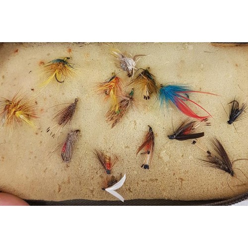 120 - Three Leather Cases with Various Fishing Flies and One Other