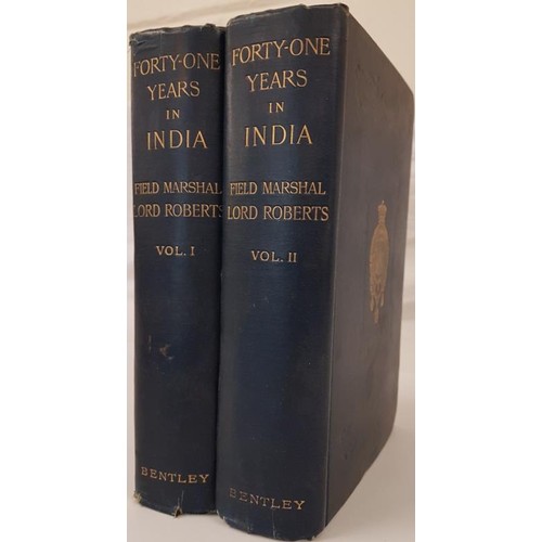 66 - Lord Roberts of Khandaher. Forty-one Years in India. 1897. 1st. 2 volumes. Maps and plates. Original... 