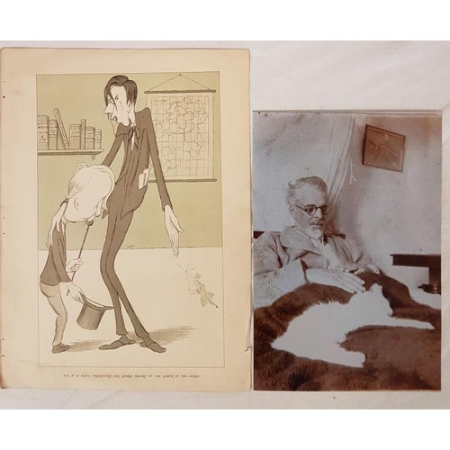 81 - Scarce photograph of W.B. Yeats, possibly in his final year and a Caricature of Yeats, George Moore ... 