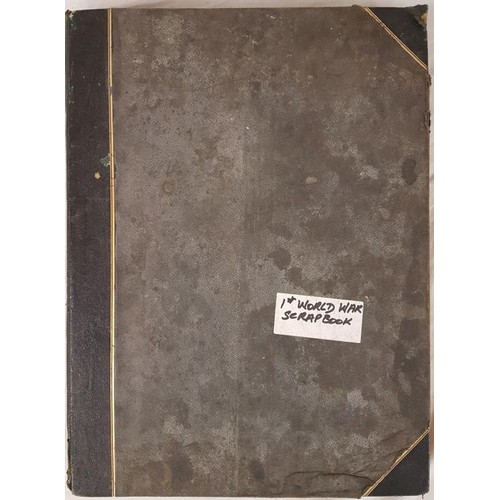 86 - World War I: Folio Scrapbook 43 x 32 cms. with 30 card leaves and half black leather binding, comple... 