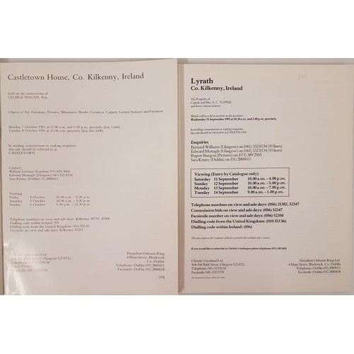 92 - Christies Auction Catalogue – Castletown House, Co. Kilkenny 7/8 Oct. 1991 and Christies Aucti... 
