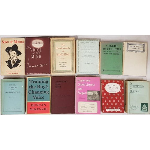 101 - Music: Collection of 30 items, mostly cloth bound books in dust jackets, on singing, songs, voice tr... 