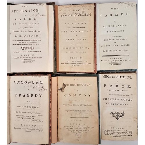 117 - Nineteenth Century Irish Drama. Oroonoko a Tragedy by Southern.1750; The law of Lombardy by Jephson.... 