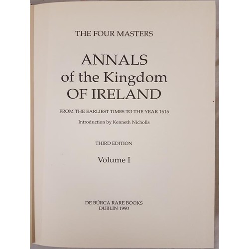 175 - Annals of the Four Masters: Annala Rioghachta Eireann. Annals of the Kingdom of Ireland, from t... 