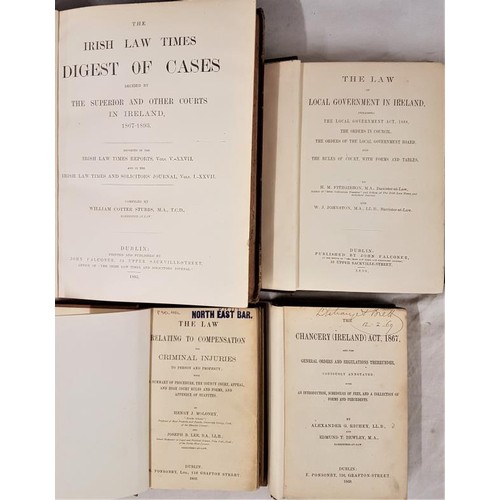 181 - Irish Law: Stubbs, W. C. Digest of Cases decided by .. Courts in Ireland 1867-1893, Dublin, 1895, qu... 