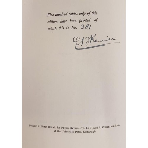 194 - G.J. Renier. Oscar Wilde. 1933. First limited edit. (500) Signed by author. Original cream cloth tis... 