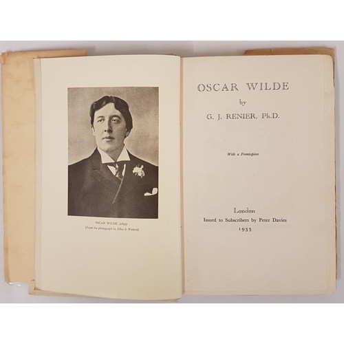 194 - G.J. Renier. Oscar Wilde. 1933. First limited edit. (500) Signed by author. Original cream cloth tis... 