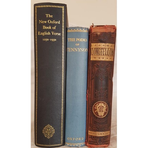 201 - Poetry lot: Sir Herbert Warren  The Poems of Tennyson 1923. Pages xl, 752, 8vo.in blue cloth co... 