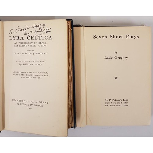 207 - Lady Gregory. Seven Short Plays. 1909 and Lyra Celtica. 1924. 1st edition. Fine ornate cloth, gilt s... 