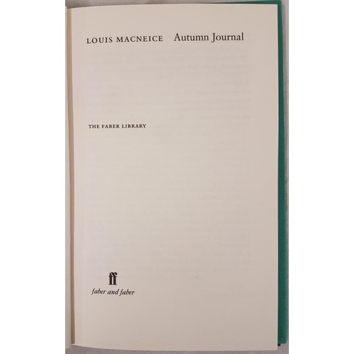 209 - MacNeice, Louis. Autumn Journal. London: 1996. Dark grey boards. In dust jacket.