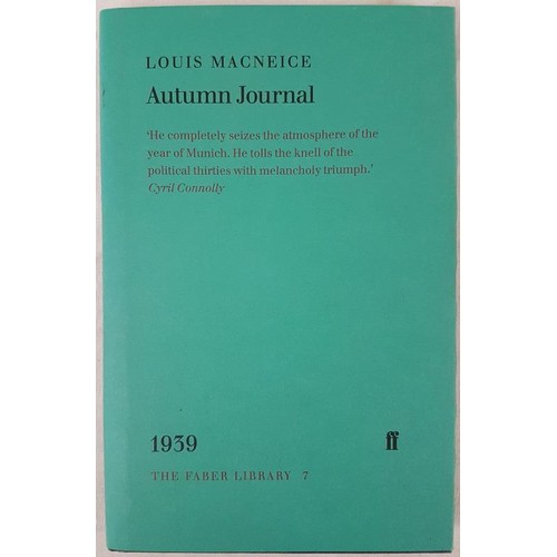 209 - MacNeice, Louis. Autumn Journal. London: 1996. Dark grey boards. In dust jacket.