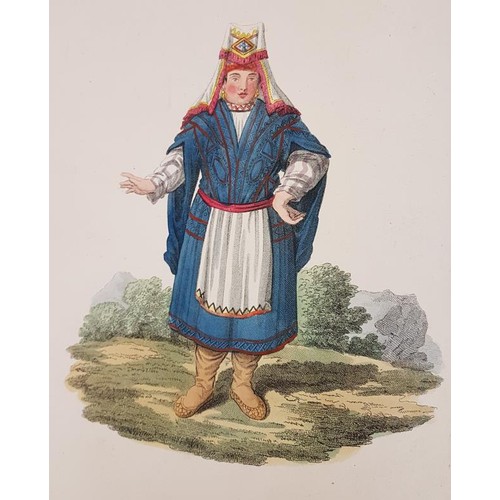 241 - Costumes of The Russian Empire. 1811. 70 richly coloured engravings. Contemporary half calf. Large f... 