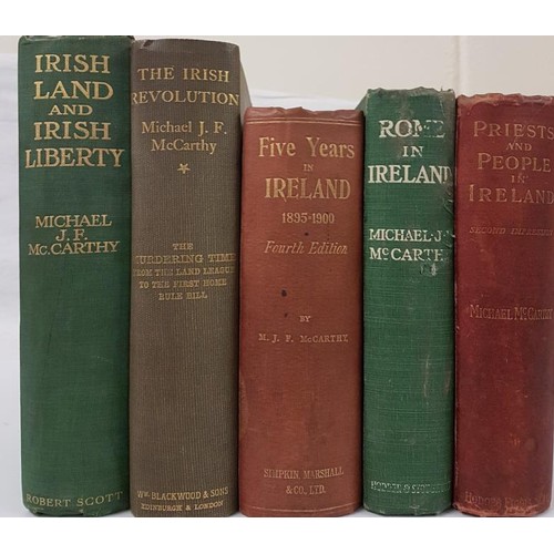 272 - McCarthy, Michael J.F.: Rome in Ireland, 1 volume, London 1904; Priests and People in Ireland, 1 vol... 