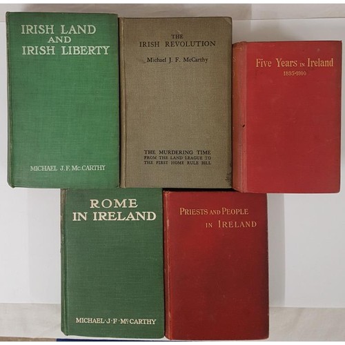 272 - McCarthy, Michael J.F.: Rome in Ireland, 1 volume, London 1904; Priests and People in Ireland, 1 vol... 