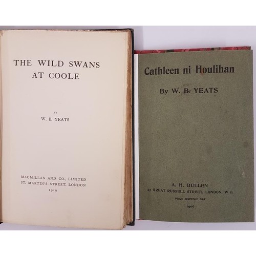 288 - William B. Yeats. The Wild Swans at Coole. 1919. Embossed cloth; Cathleen ni Houlihan. 1906 in marbl... 