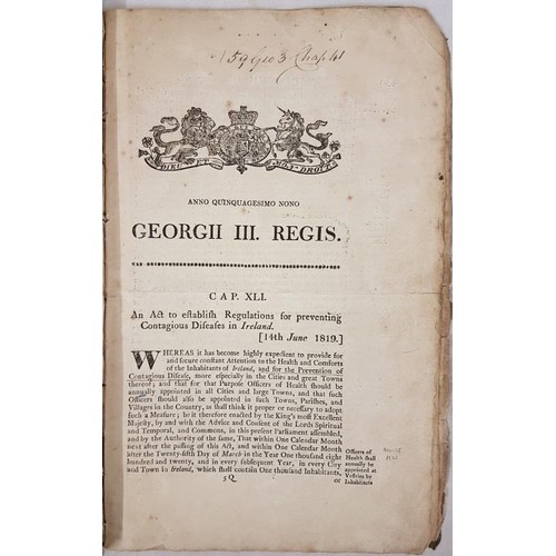 296 - Contagious Diseases & Hospitals in Ireland: An Act to Establish Regulations for Preventing Conta... 