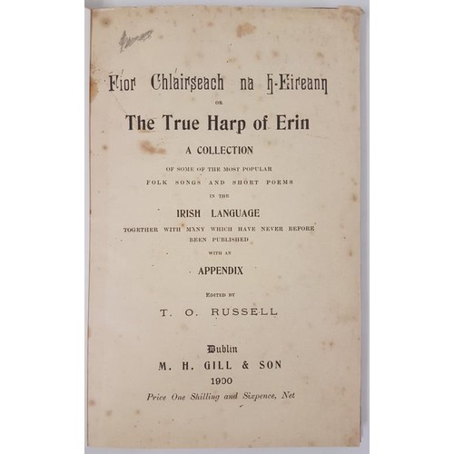 299 - Fior Chlairseach na hEireann or True Harp of Erin. A Collection of Some of Most Popular Folk Songs a... 