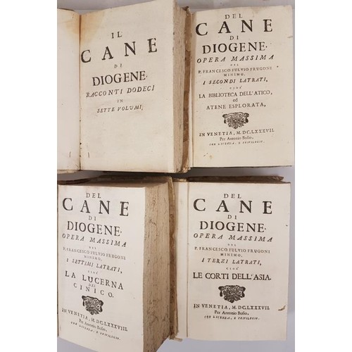 588 - Del Cane di Diogene. Venice 1689. 4 volumes. Early and scarce Italian work in contemporary binding... 
