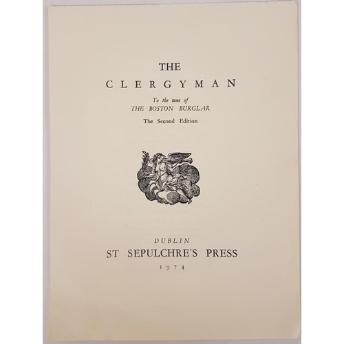 603 - The Clergyman: To the Tune of The Boston Burglar. The Second Edition. Thomas Kinsella. Saint Sepulch... 