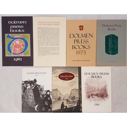 608 - Dolmen Press Books. Catalogues of Dolmen Press Books 1975 - 1984. Six Pamphlets. Stapled pictorial a... 