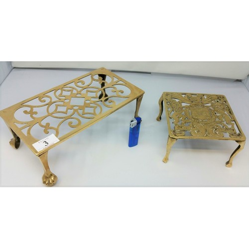 3 - Two early 20th Century brass trivets